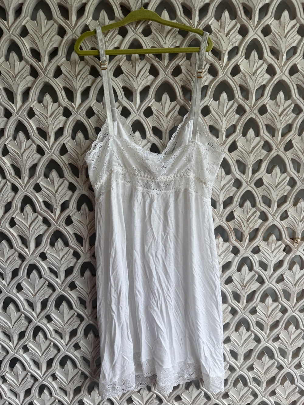 Eberjey White Lace-Trim Chemise, M - Picture 5 of 8